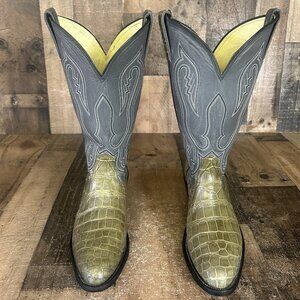 Custom Vintage Alligator Western Cowboy Boots Mens 9 D